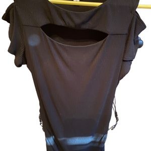 Candie’s black cold shoulder tank